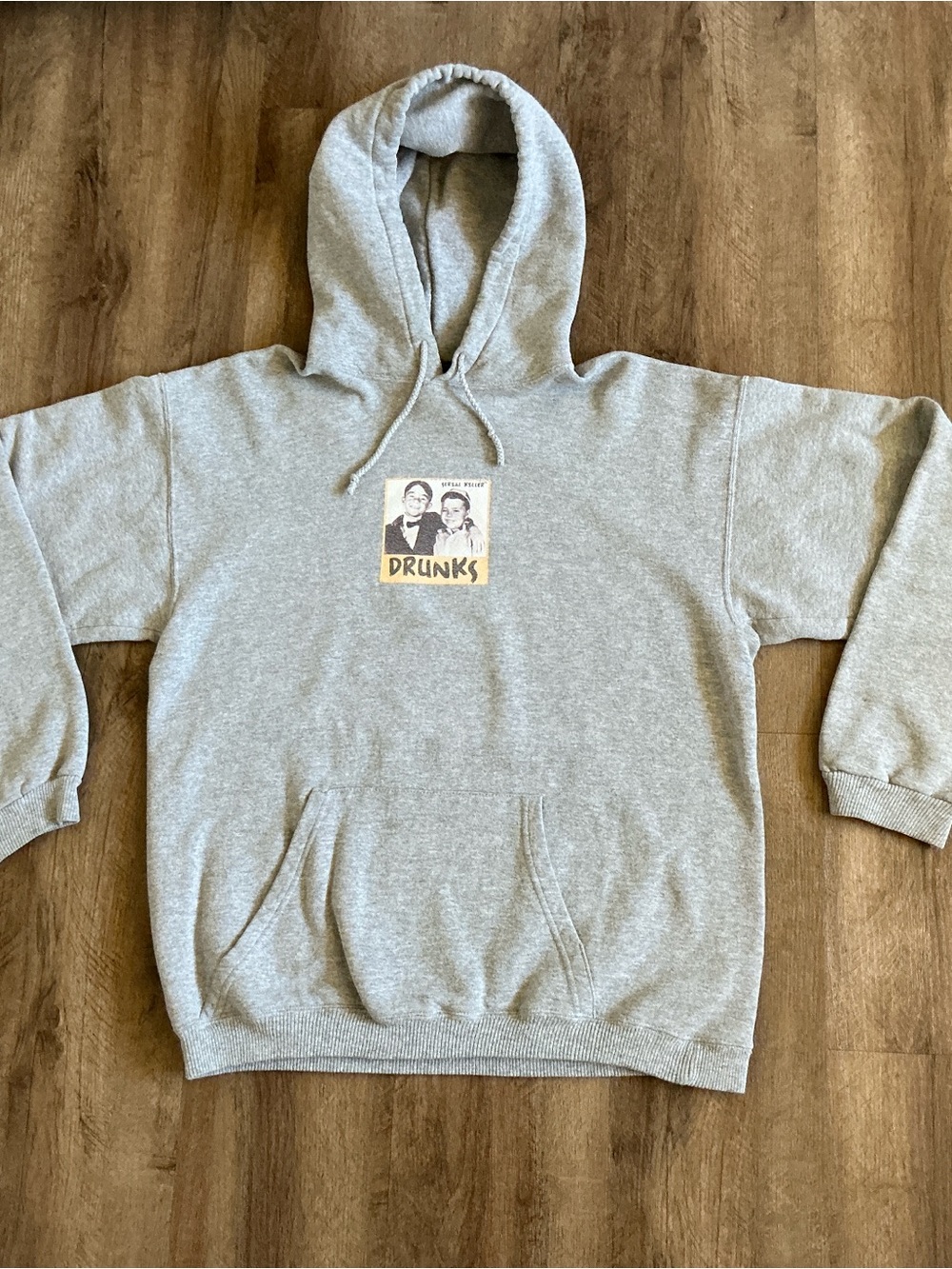 Serial Killer Hoodie Size M Vintage 90s Skate Graphic Hoodie Little Rascals Gray